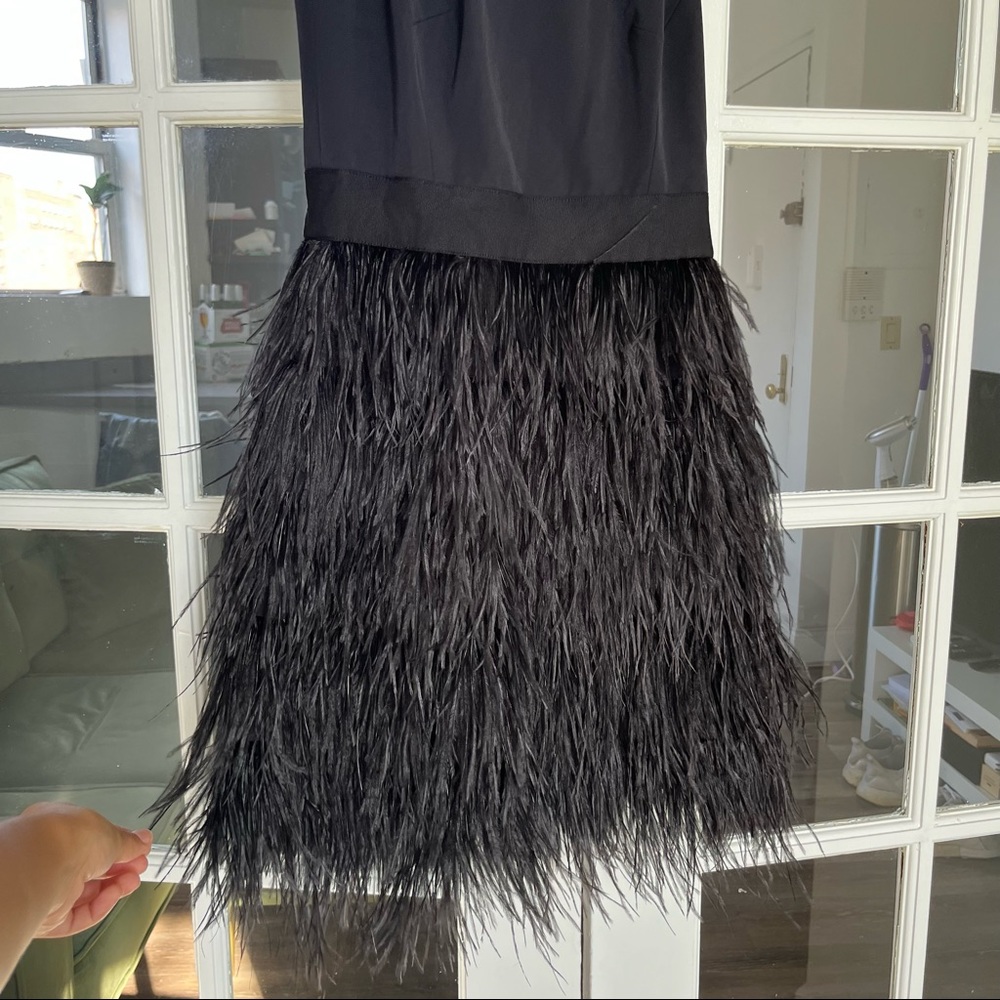 Milly Blair Ostrich Feather Cocktail Dress size 0 - Picture 6 of 15